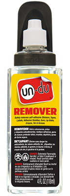 removing old tape from a record label using Undu® 